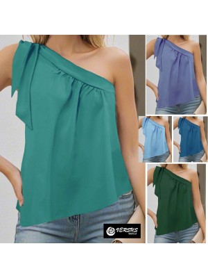Top Monospalla Donna Elegante Casual Woman One Shoulder Top Blusa 330067 